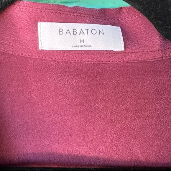 ARITZIA BABATON RICH MAROON REIHANA SILK LONG SLEEVE TOP SIZE MEDIUM NWT - Picture 5 of 9